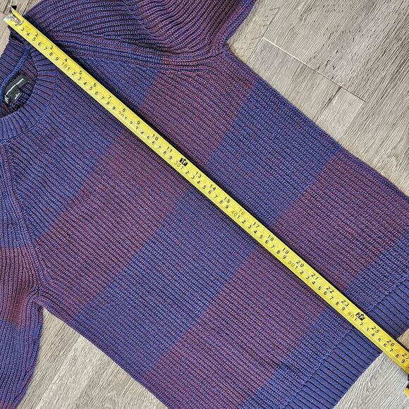 INC International Concepts Men's Unisex Plaited Crewneck Sweater S Navy Blue/Red - Picture 4 of 6